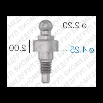 Аттачмент сферический, прямой, SwedenMartina 3.8 мм х 2 мм AAS3802