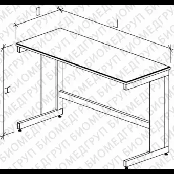 Стол лабораторный высокий, 1500х750х900, столешница Wilsonart бортиком
