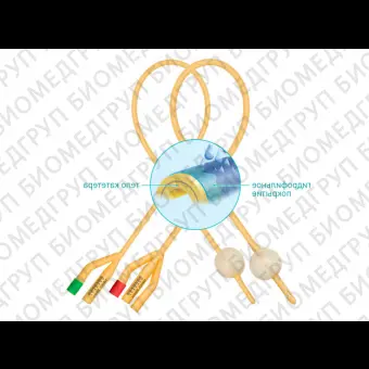 Катетер Фолея двухходовой педиатрический с гидрофильным покрытием, Ch/Fr 10, объем баллона 35 мл  Mederen