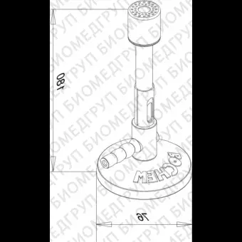 Горелка Бунзена газовая, природный газ, Bochem, 7000