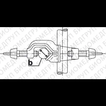 Узел крепежный, винтовая муфта M6, d 16,5, угол 90180, резьба 6, нержавеющая сталь, Bochem, 5311