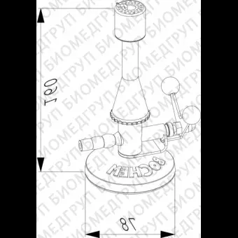 Горелка Теклю газовая с откидным клапаном, пропан/бутан, Bochem, 7160