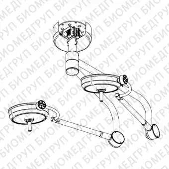 Orion 4040  операционный потолочный бестеневой LED светильник, двухкупольное исполнение