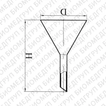 Воронка лабораторная, стекло, d 150 мм, h 230 мм, Россия, 1727