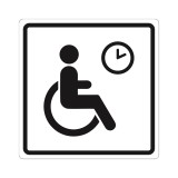 Плоскостной знак Место кратковременного отдыха или ожидания для инвалидов 100х100 черный на белом