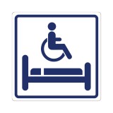 Плоскостной знак Комната длительного отдыха для инвалидов 100х100 синий на белом